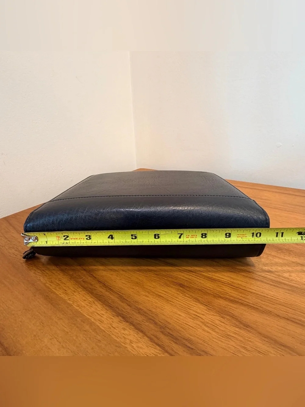Franklin Covey Classic Black Full Grain Leather Zip Planner Korea Blooms 90s Y2K